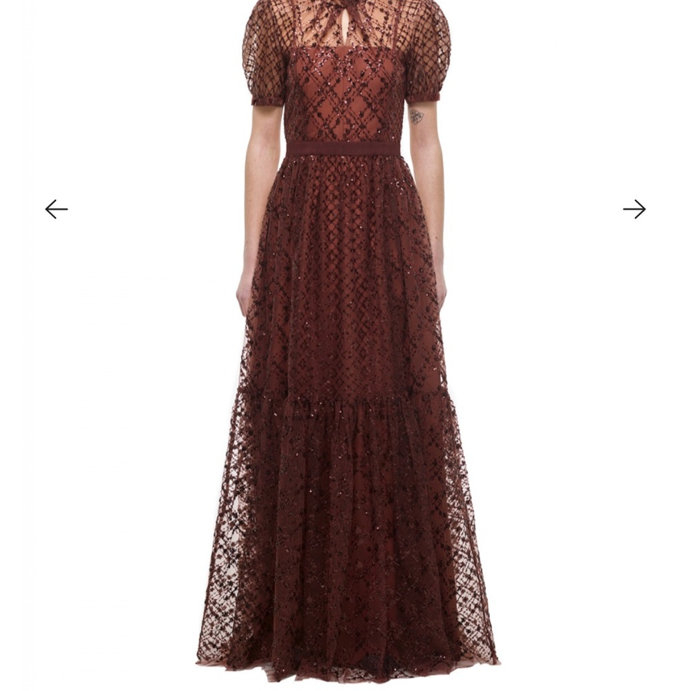 COPY - SELF PORTRAIT GRID SEQUIN MAXI DRESS